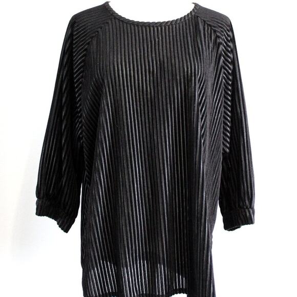 Top Notch Vintage 90s Velour Semi-Sheer Top Size Large - Picture 1 of 5